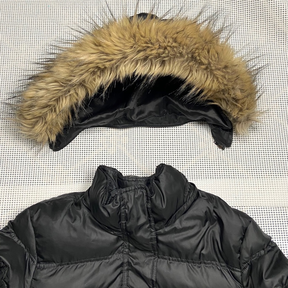Brooks Brothers Down 346  Belted Puffer Parka Jacket Black L - Picture 4 of 13